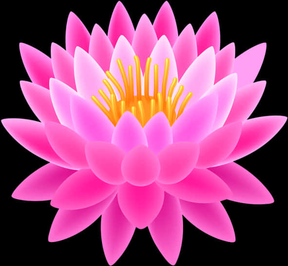 Vibrant_ Pink_ Lotus_ Illustration