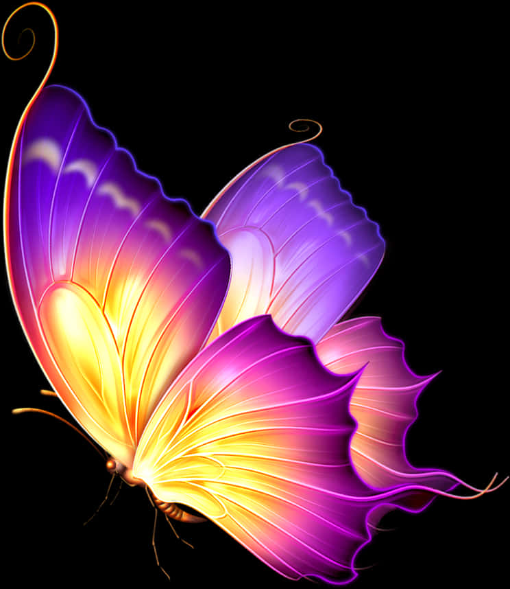 Vibrant_ Pink_ Purple_ Butterfly_ Art