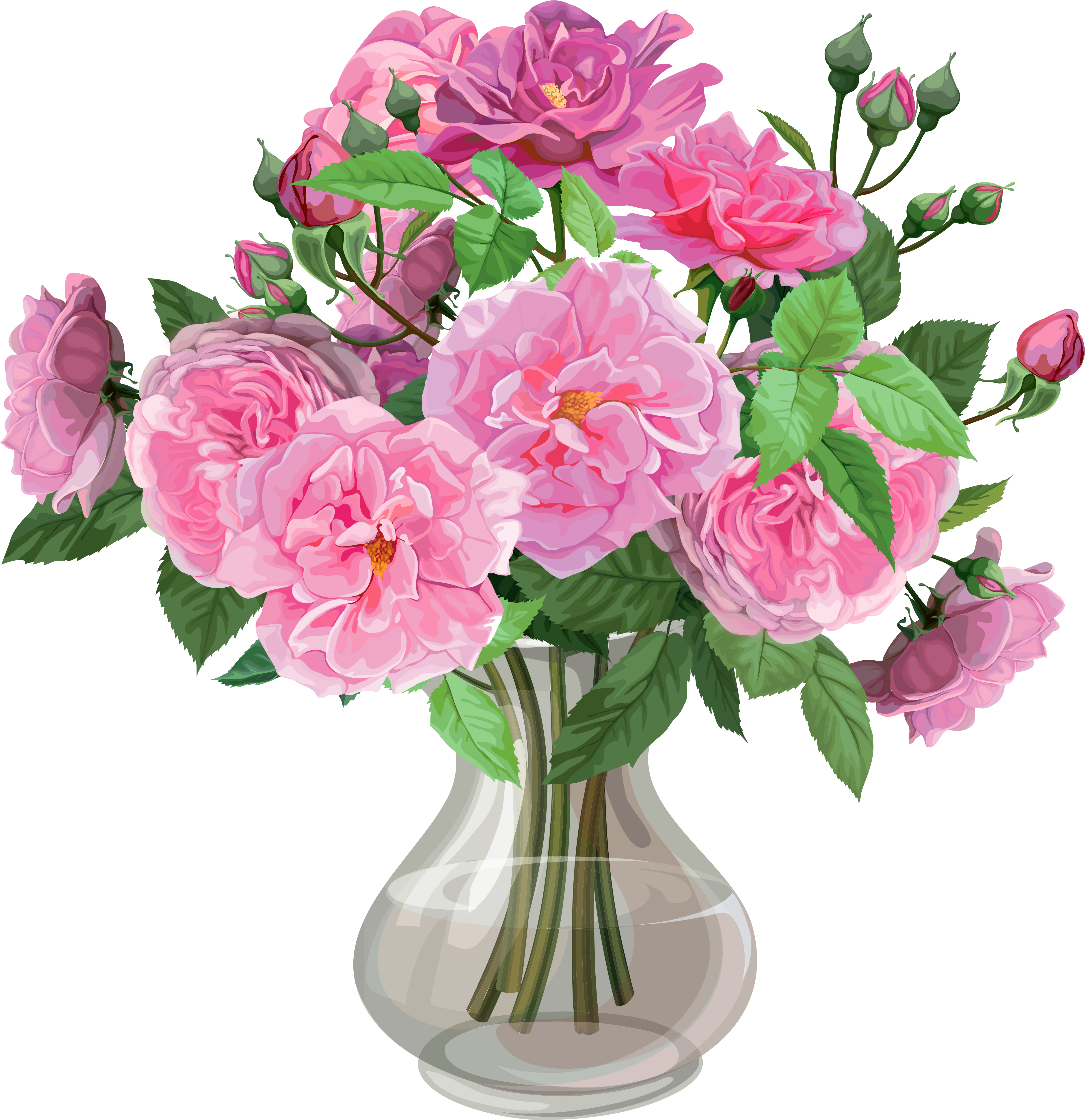 Roses Bouquet Png Alpha - Flower Vase Transparent Background, Png Download PNG with transparent background