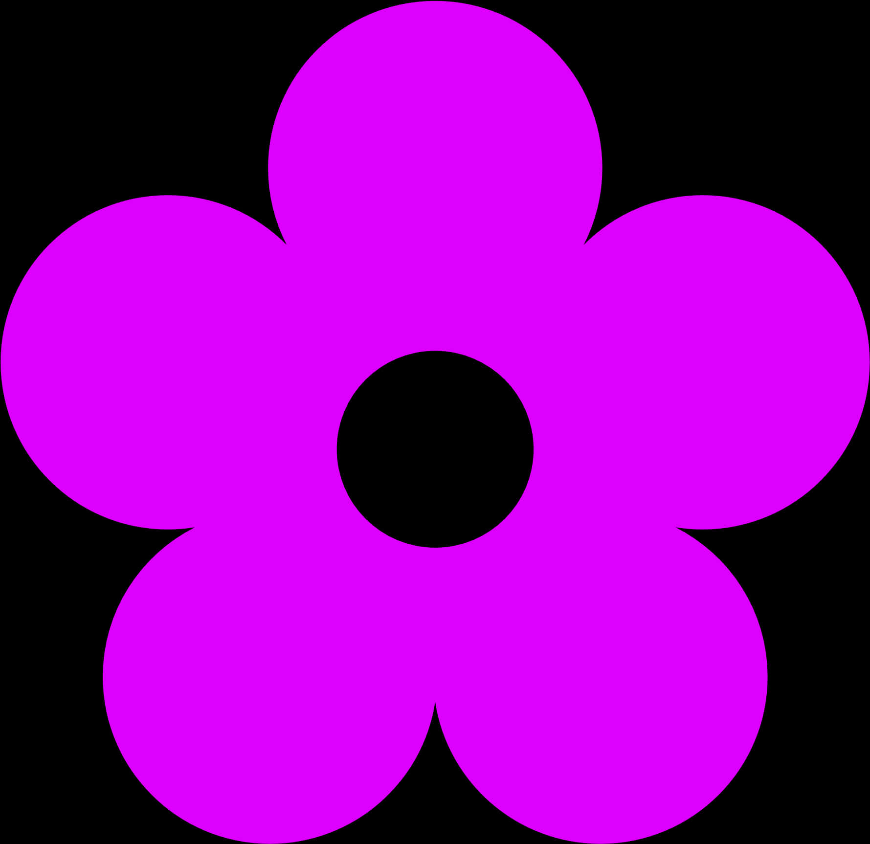 Vibrant Pink Simple Daisy Graphic