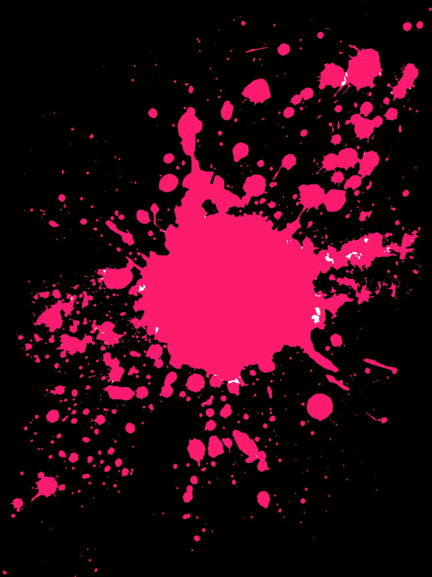 Vibrant Pink Splatteron Black PNG with transparent background