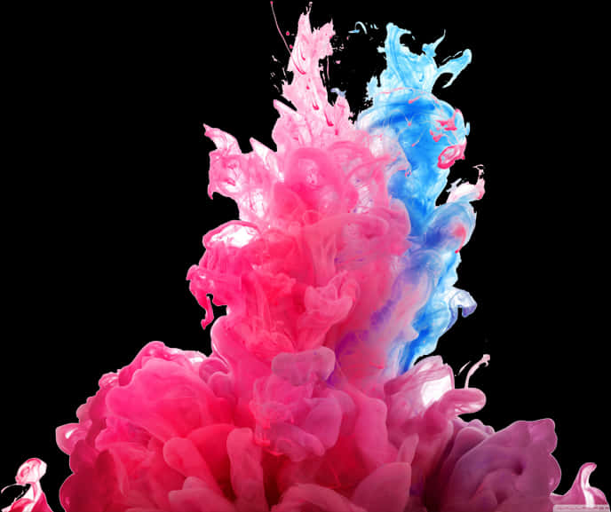 Vibrant Pinkand Blue Ink Explosion PNG with transparent background