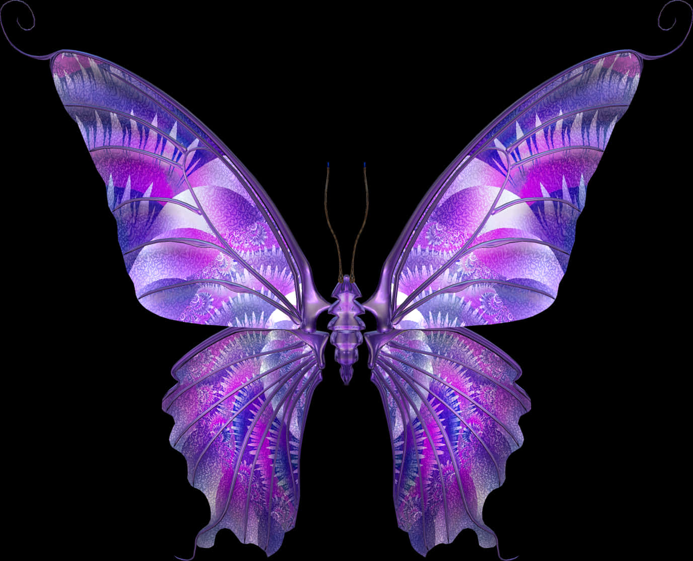 Vibrant Purple Butterfly Art