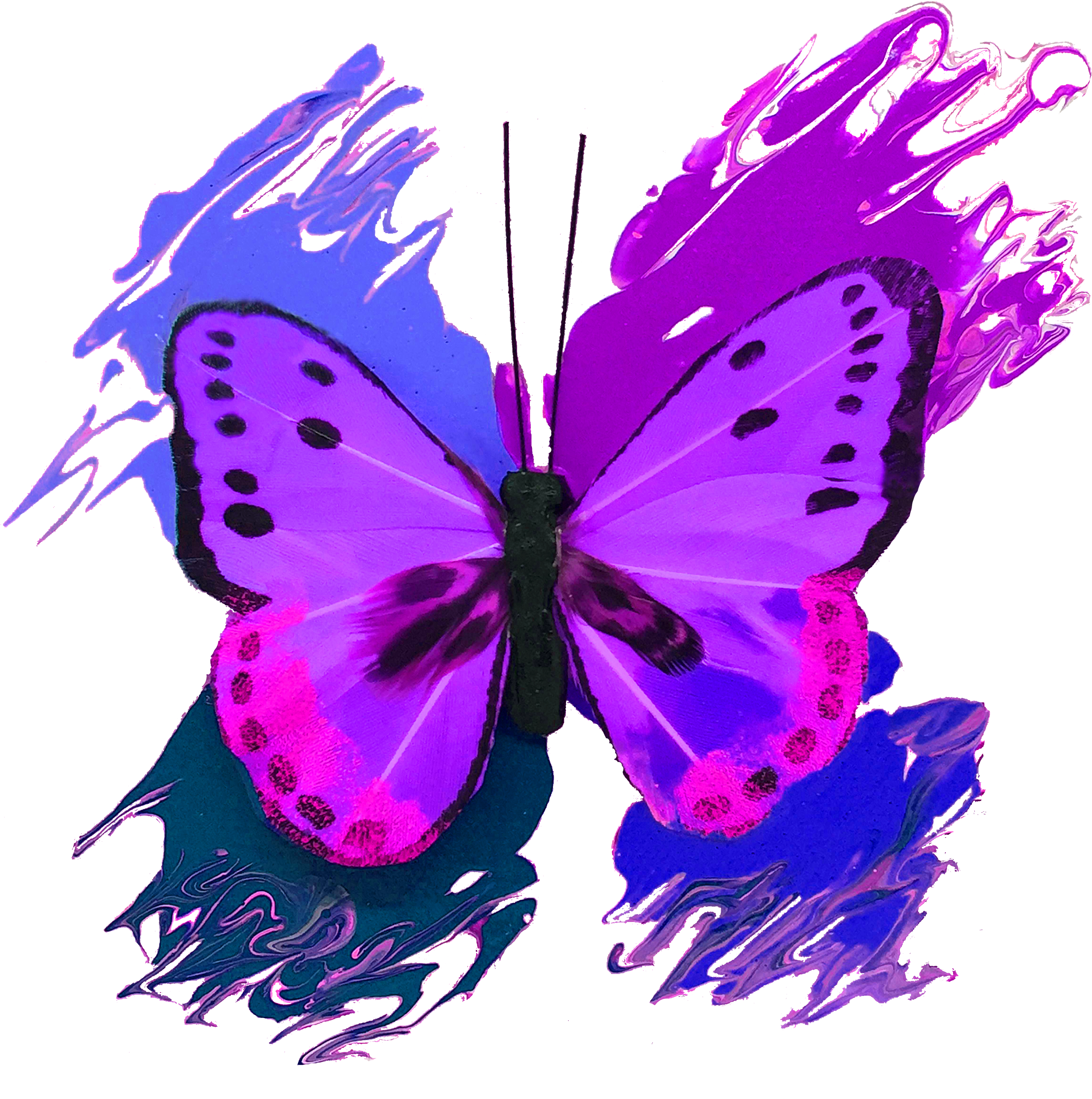 Vibrant Purple Butterfly Art PNG with transparent background
