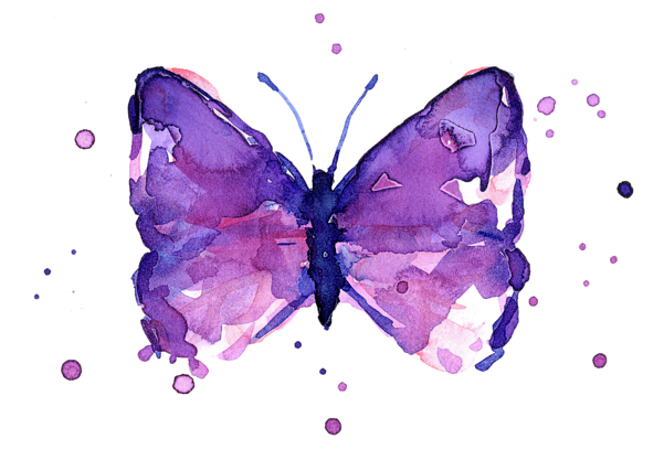 Vibrant Purple Butterfly Artwork PNG with transparent background