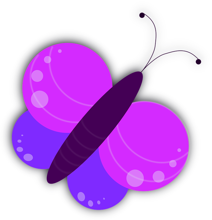 Vibrant Purple Butterfly Graphic PNG with transparent background