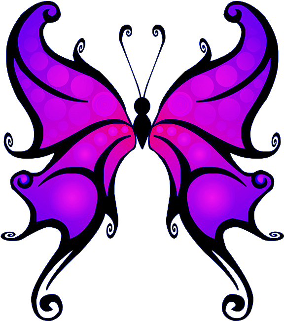 Vibrant Purple Butterfly Illustration PNG with transparent background
