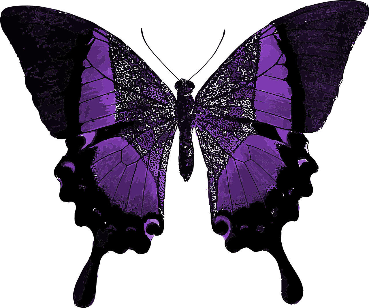 Vibrant Purple Butterfly Illustration PNG with transparent background