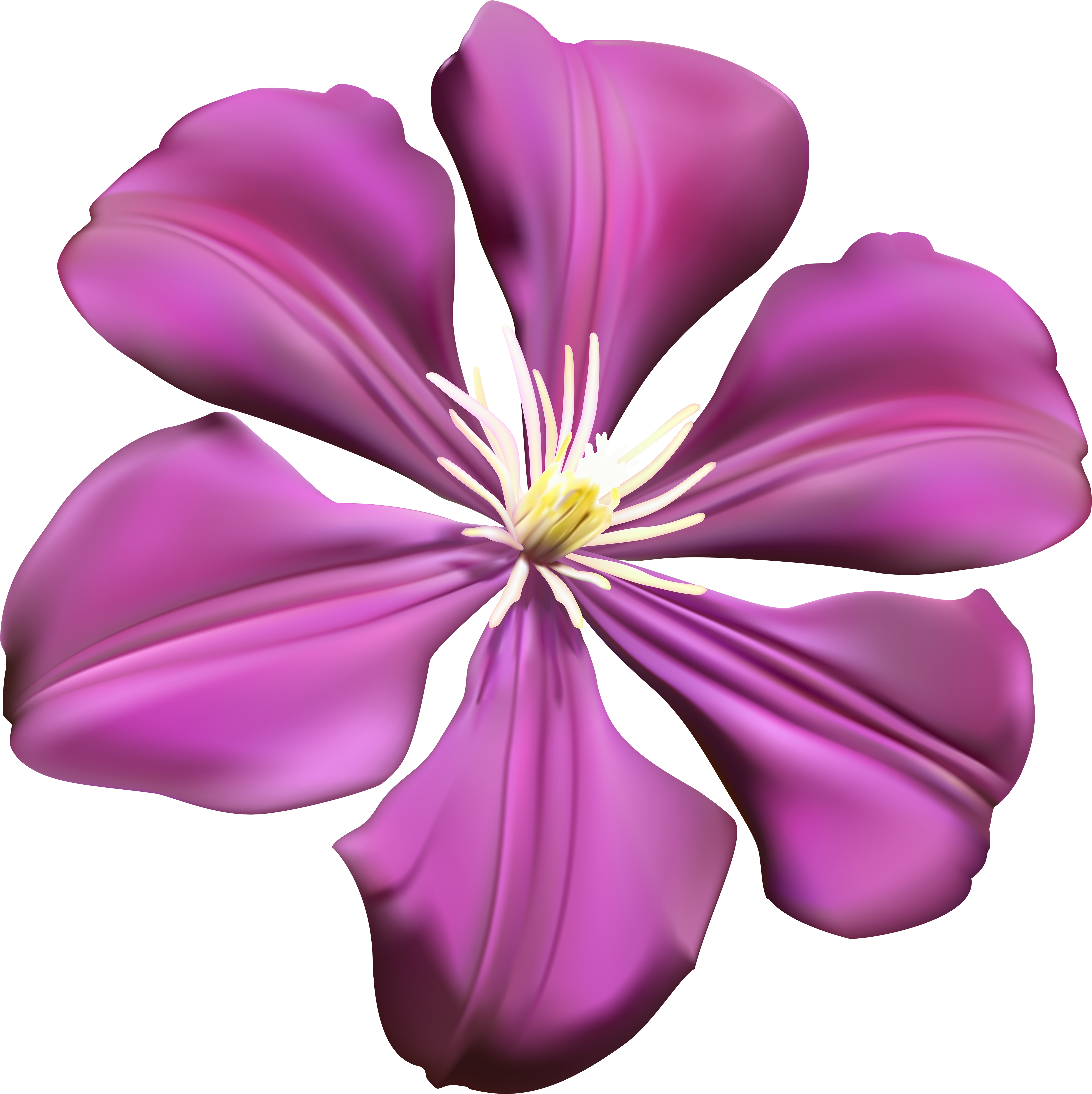 Purple Flower Transparent Png Clip Art Image Png Download - Purple Transparent Background Clipart Flowers, Png Download PNG with transparent background