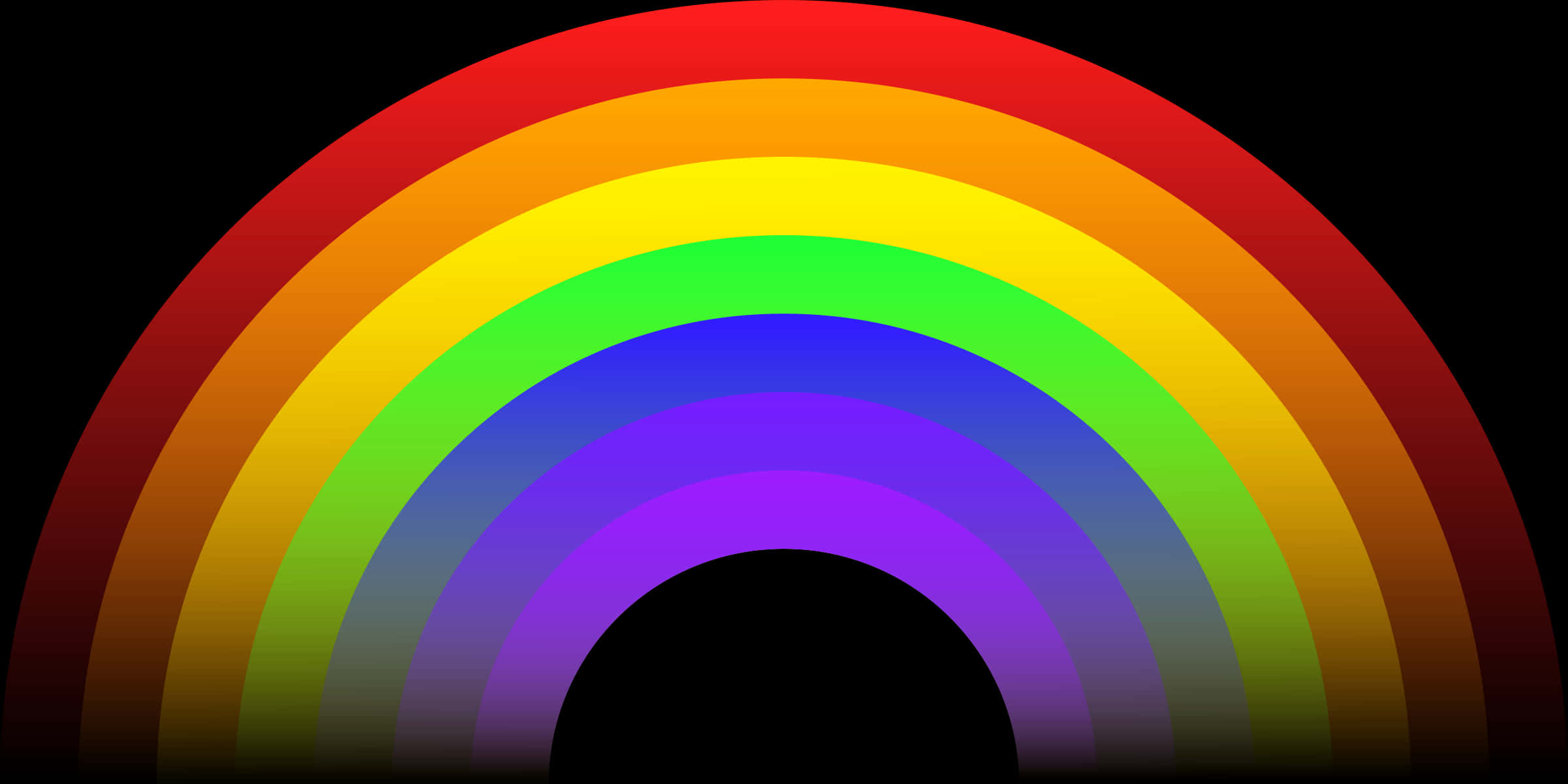 Vibrant Rainbow Arc Black Background