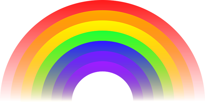 Vibrant Rainbow Arc Digital Art PNG with transparent background