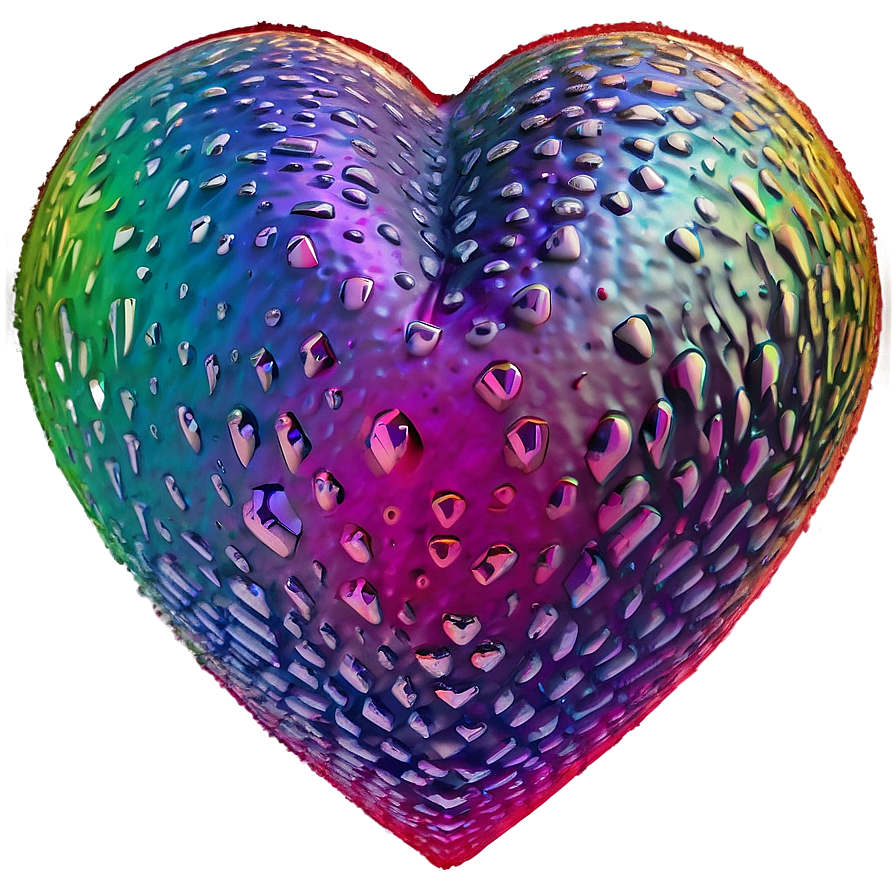 Vibrant Rainbow Heart Png Ink