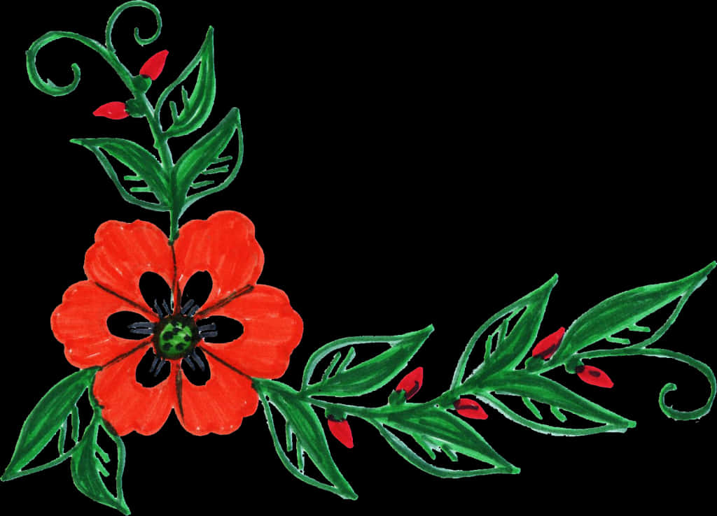 Vibrant_ Red_ Flower_ Artwork