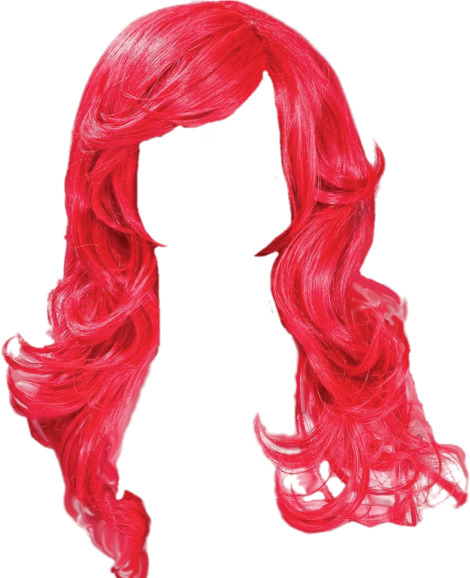 Vibrant_ Red_ Hair_ Artwork PNG with transparent background