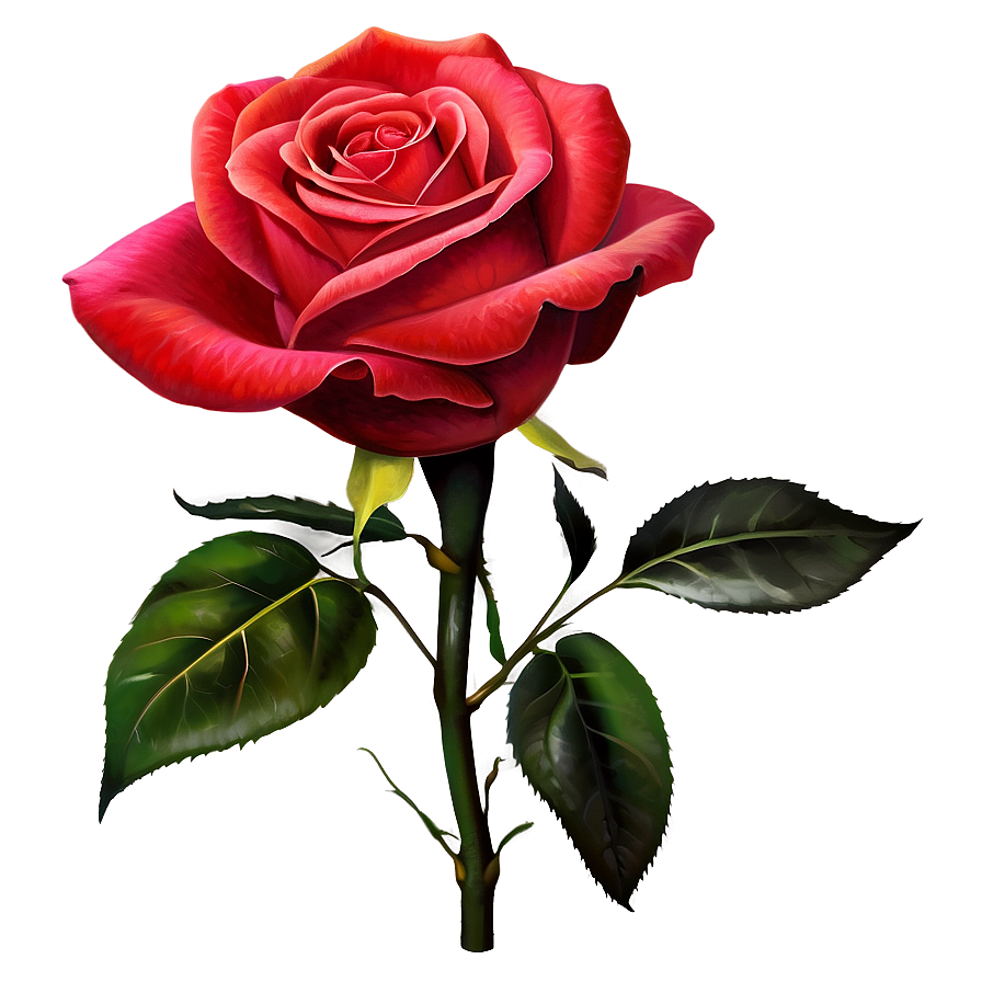 Vibrant Red Rose Png 23