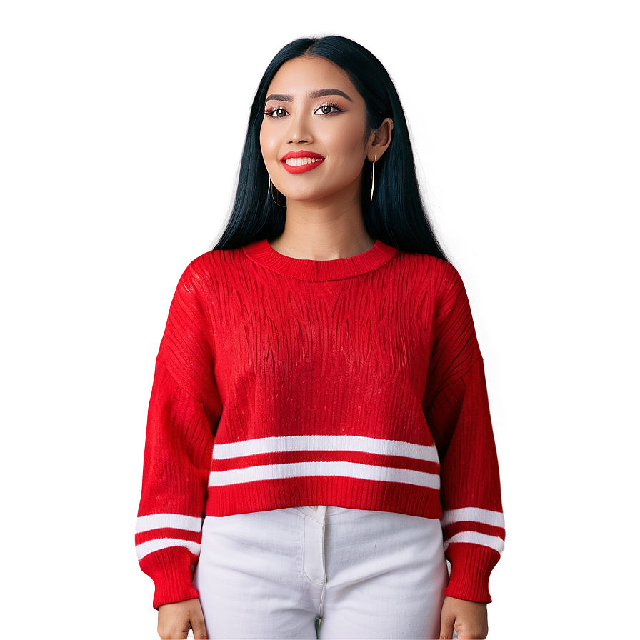 Vibrant Red Sweater Png 2