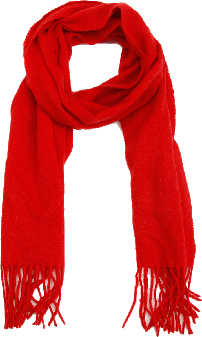 Vibrant Red Wool Scarf PNG image with a transparent background, free high-resolution download