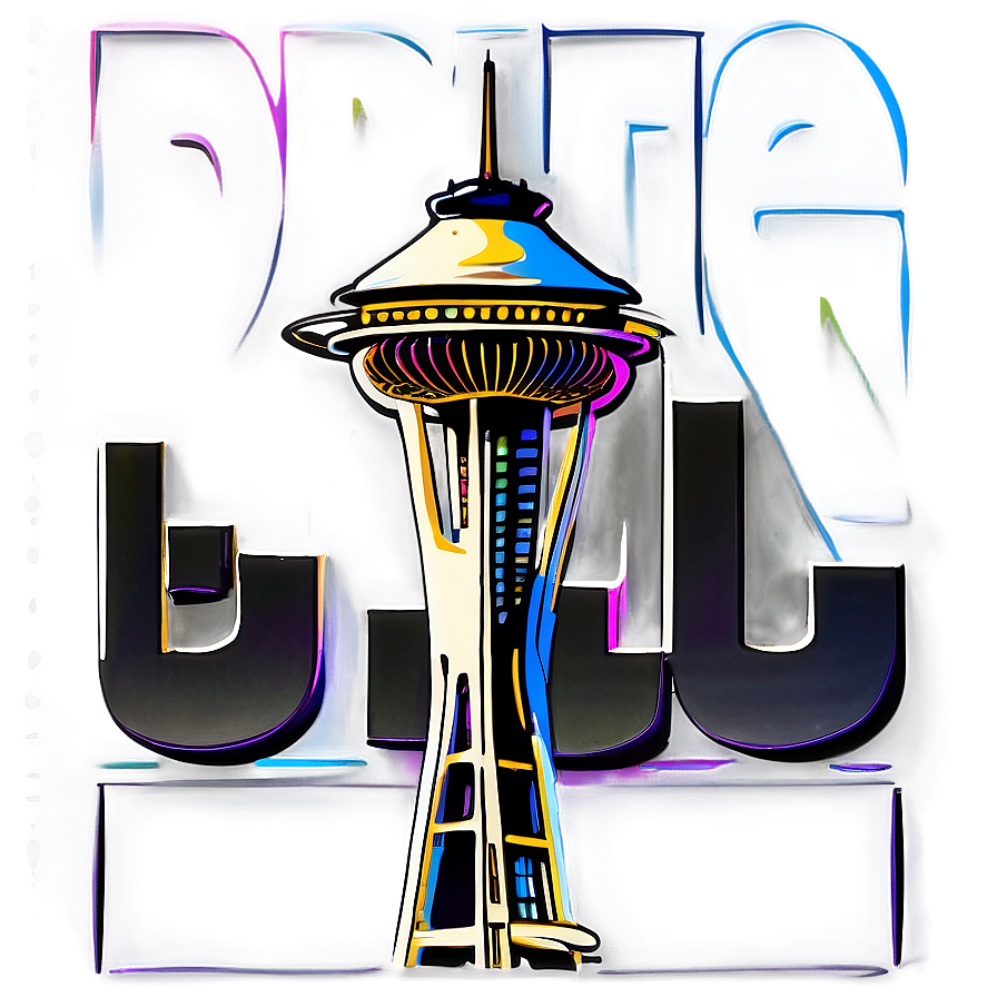 Vibrant Seattle Skyline Art Png 80