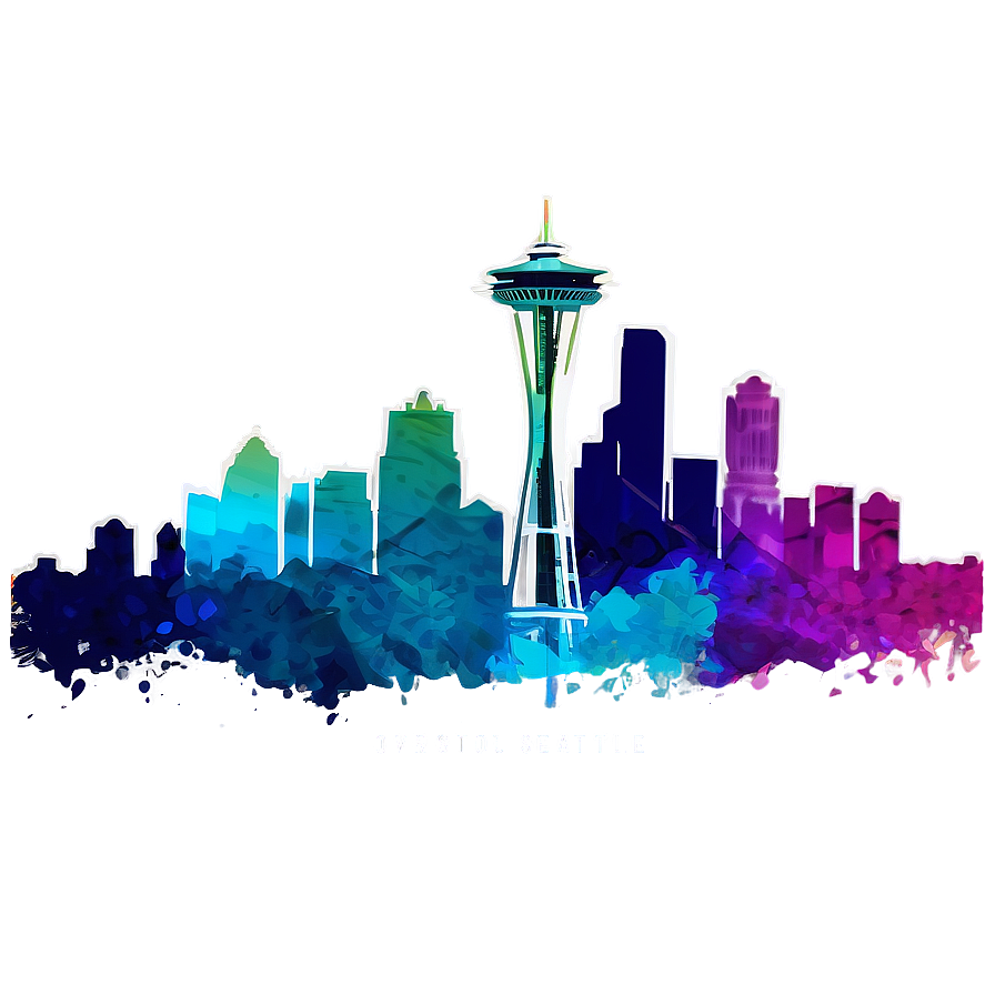 Vibrant Seattle Skyline Png 06292024