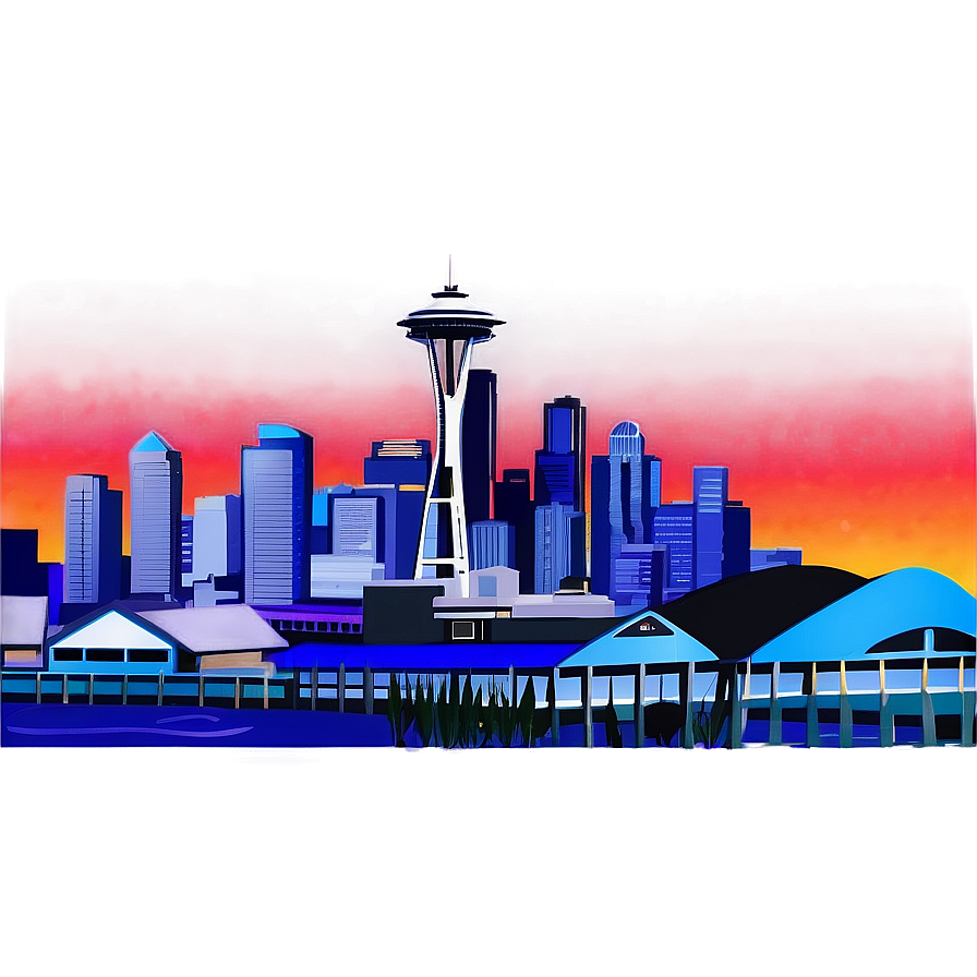 Vibrant Seattle Skyline Png 60