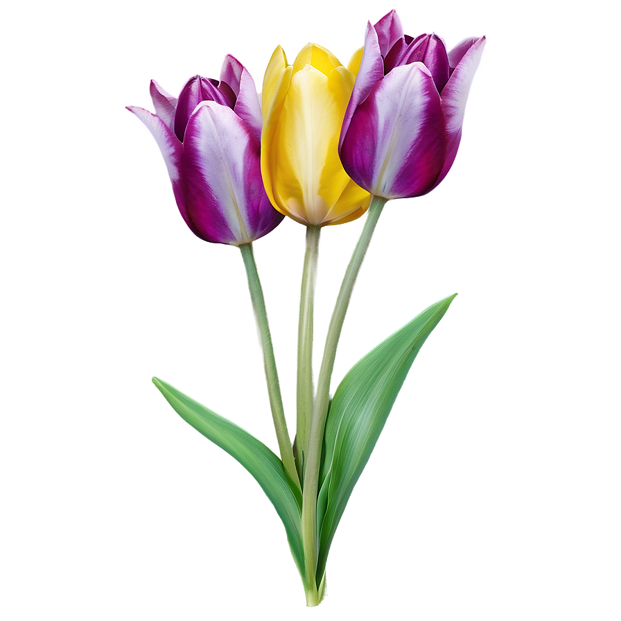 Vibrant Spring Tulips PNG onx50 PNG with transparent background