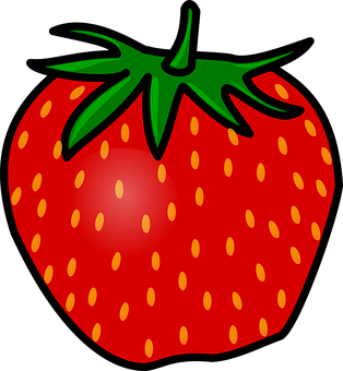 Vibrant Strawberry Illustration PNG with transparent background