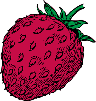 Vibrant Strawberry Illustration PNG with transparent background