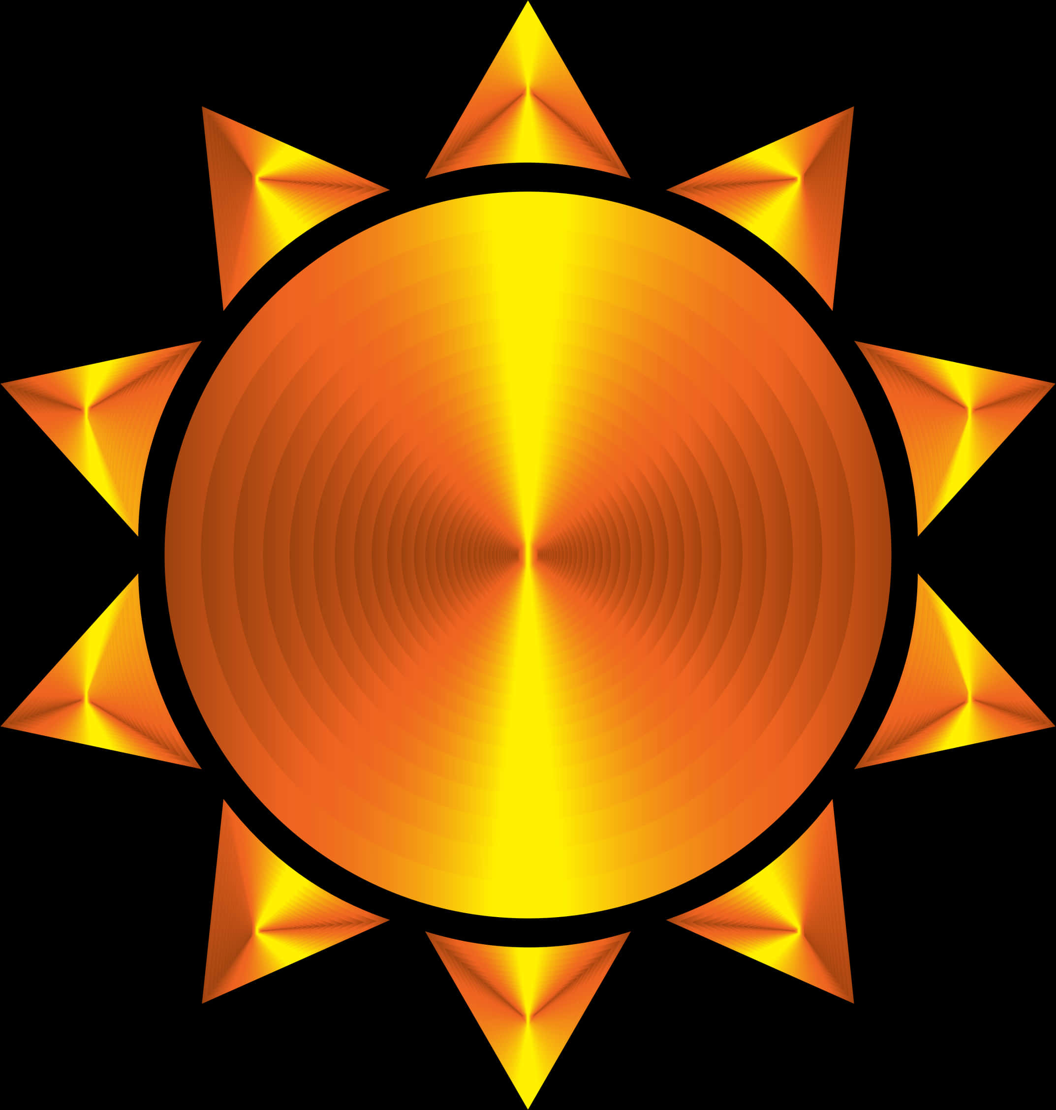 Vibrant Sun Illustration Transparent Background