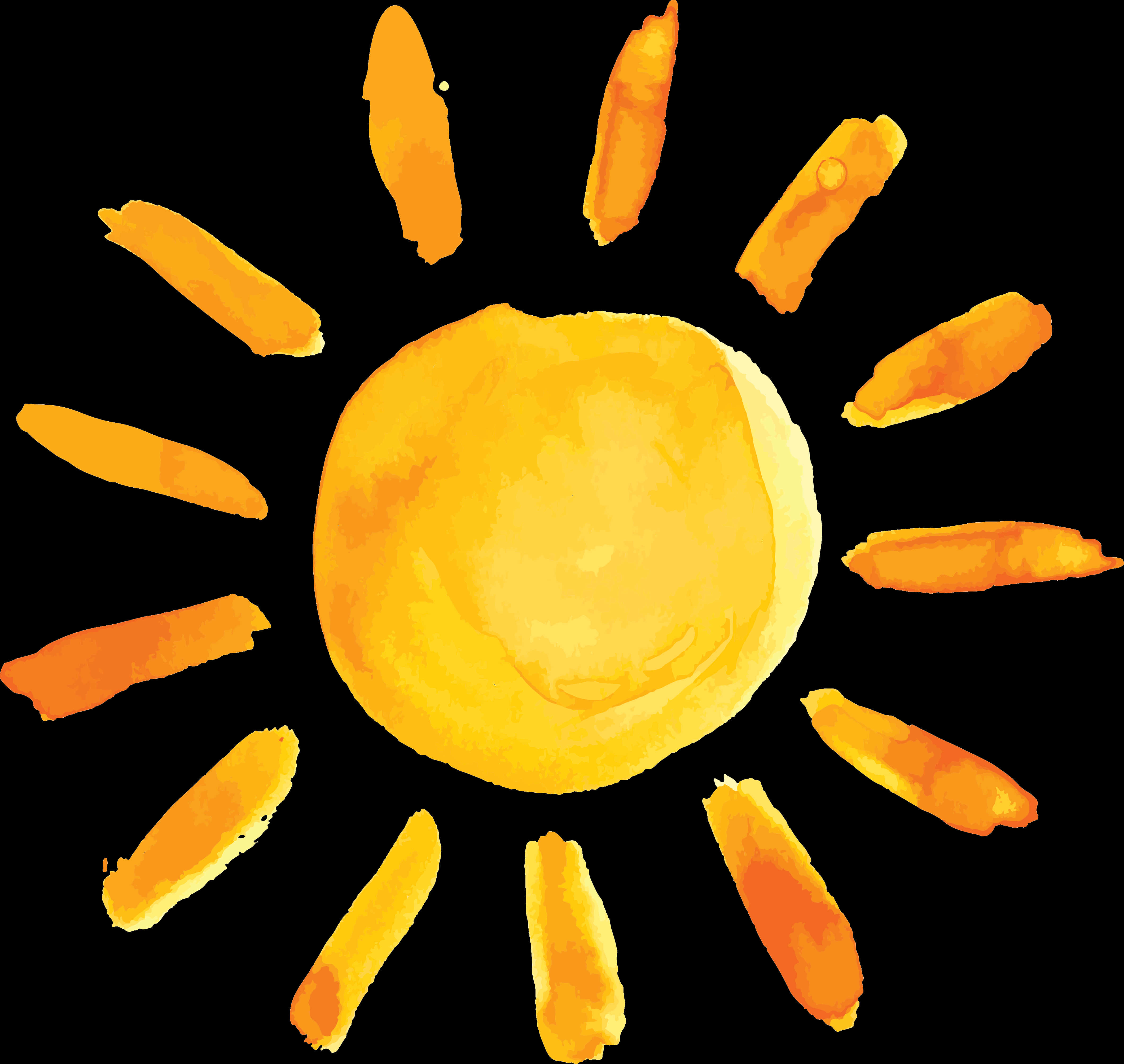 Vibrant Sun Illustration Transparent Background