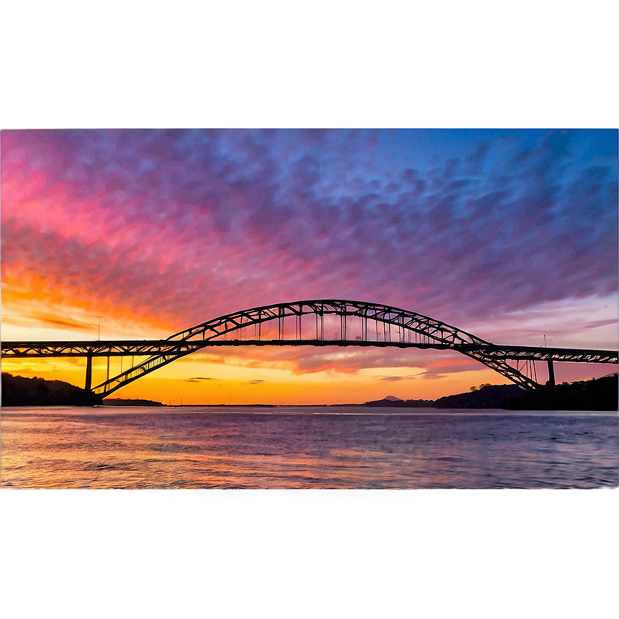 Vibrant Sunset Bridge PNG 05242024 PNG image with a transparent background, free high-resolution download