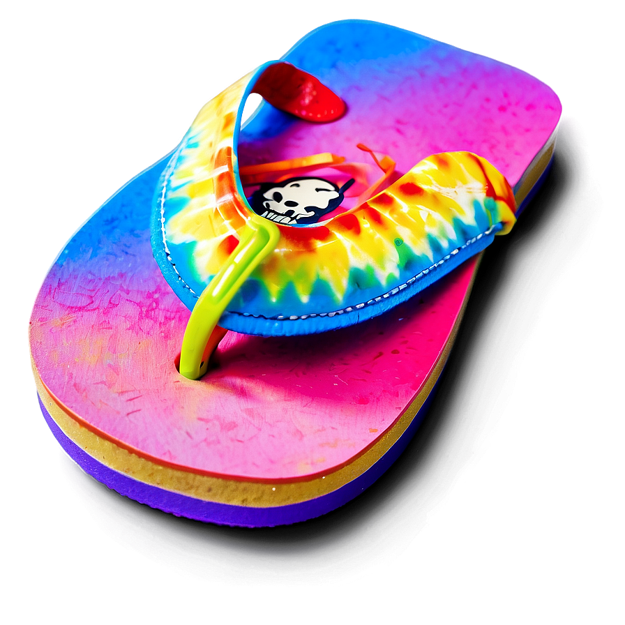 Vibrant Tie-dye Flip Flop Png Cgv43