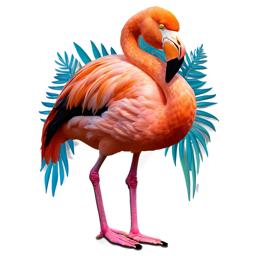 Vibrant Tropical Flamingo Design Png 54