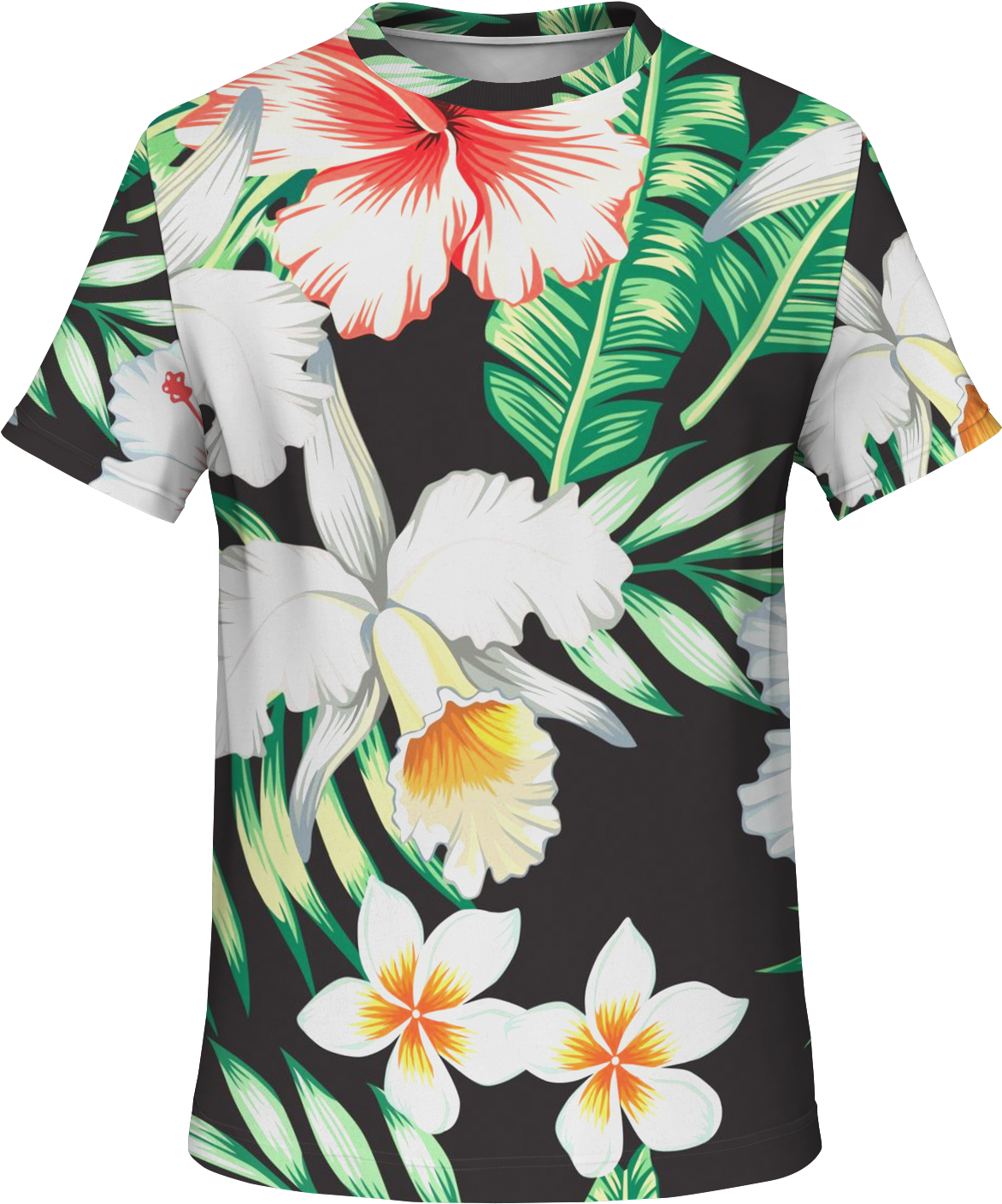 Summer Tropical Flowers Plants Unisex Aop Cut & Sew - Tropical Flower Shirt Men, HD Png Download PNG with transparent background