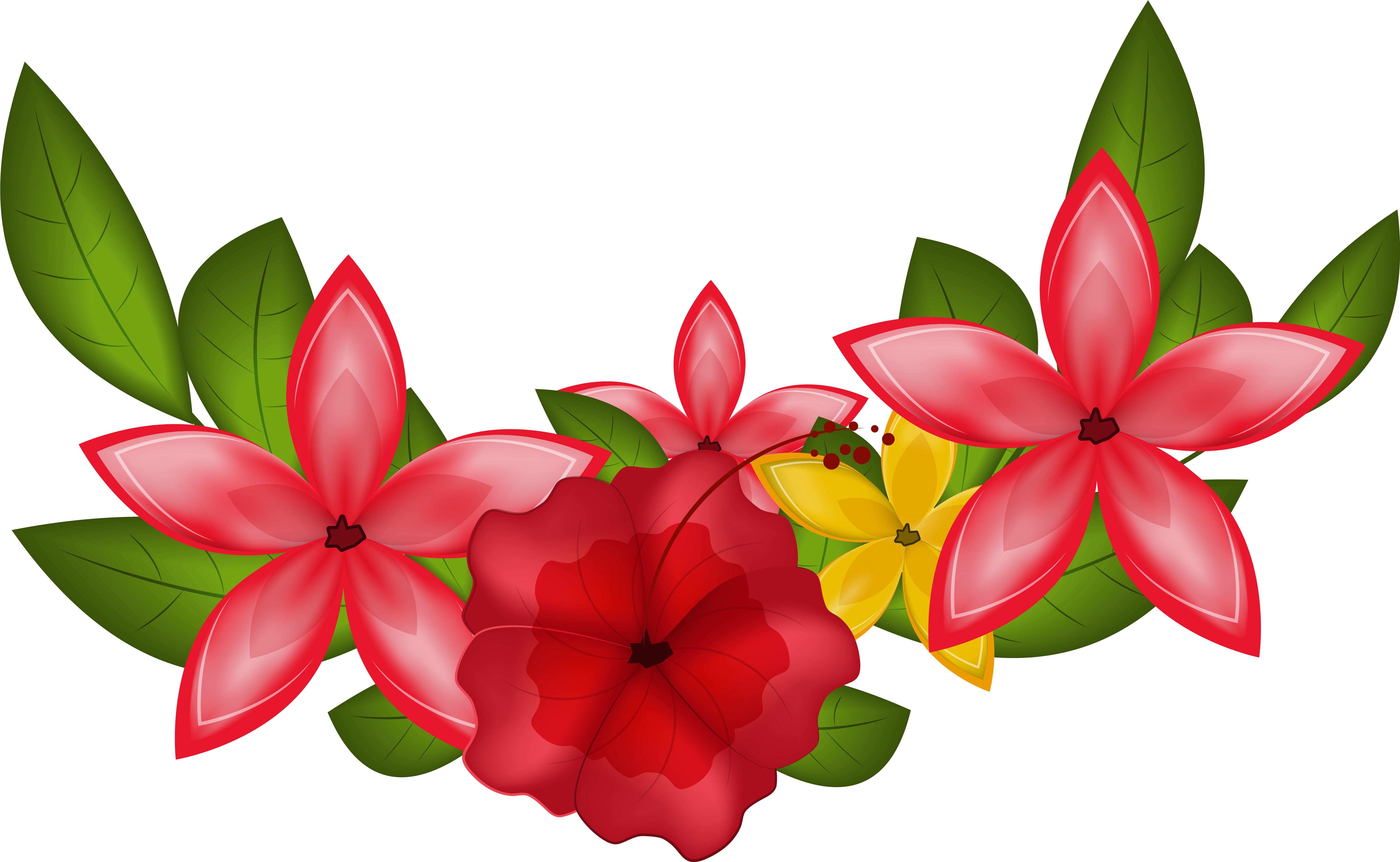 Flower Cliparts Png Decorative - Floral Decorative Clip Art, Transparent Png PNG with transparent background