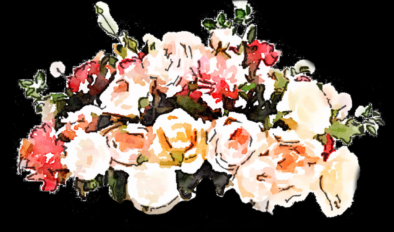 Watercolor Flower Paintings Wallpaper Gardening Flower - Watercolor Painting Flowers Png, Transparent Png PNG with transparent background