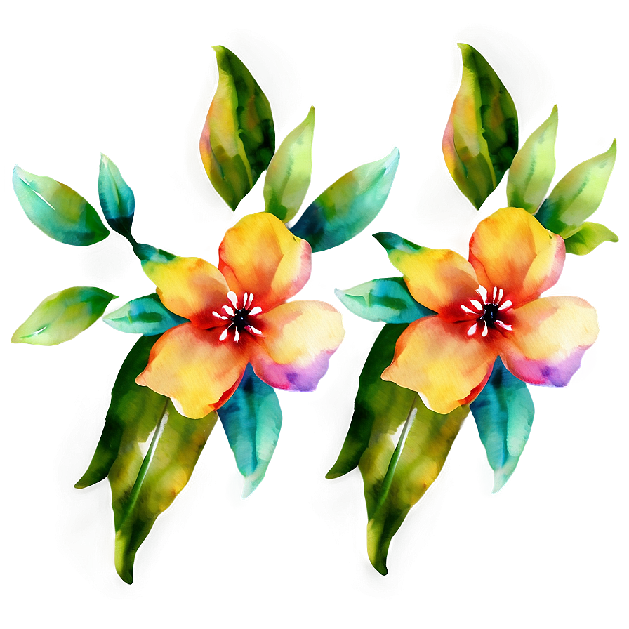 Vibrant Watercolor Floral PNG yor49 PNG with transparent background