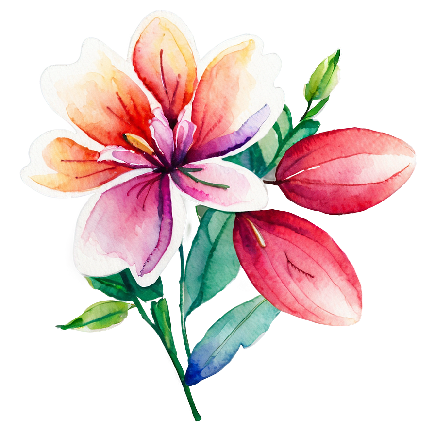 Vibrant Watercolor Flowers Png 57