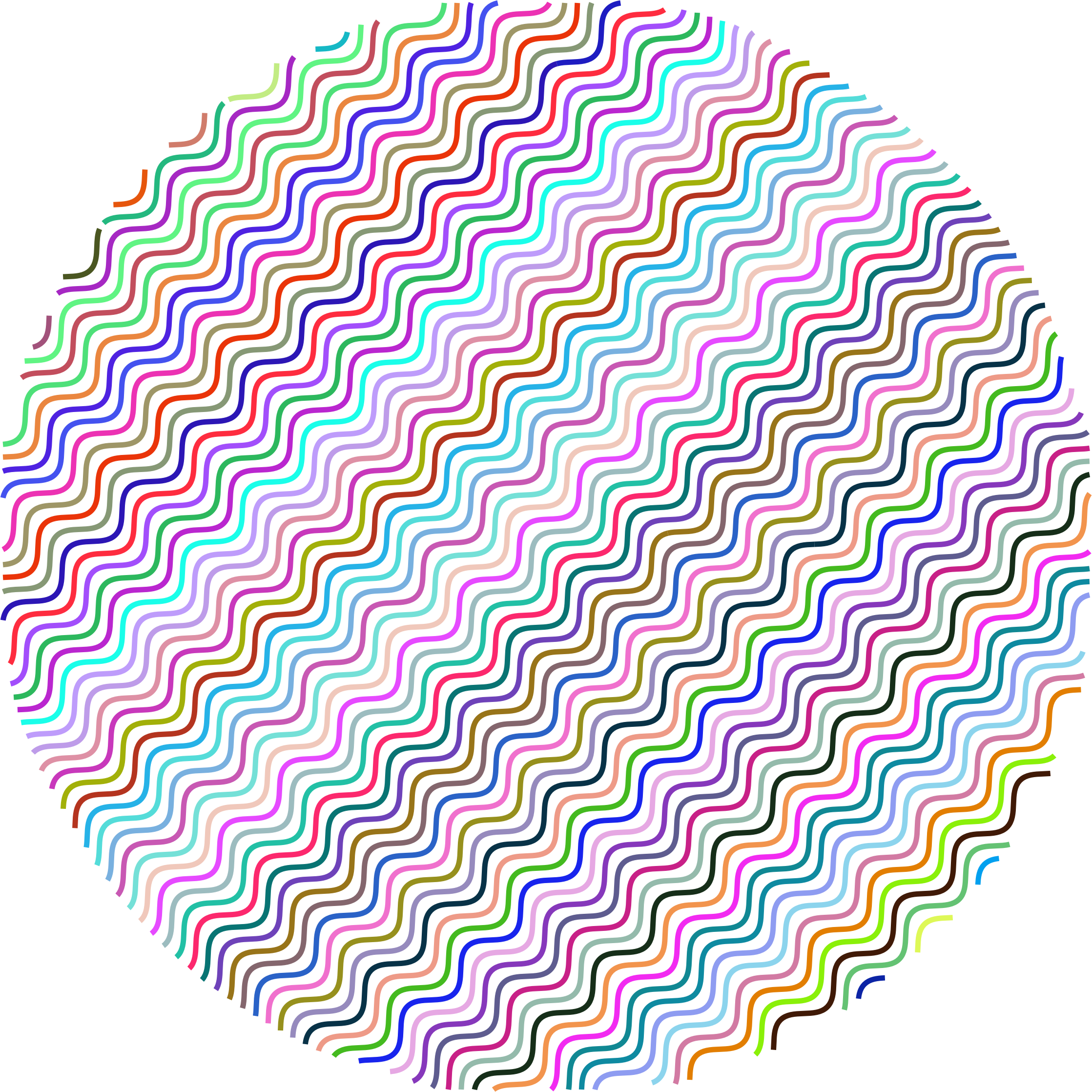 Vibrant Wavy Lines Circle