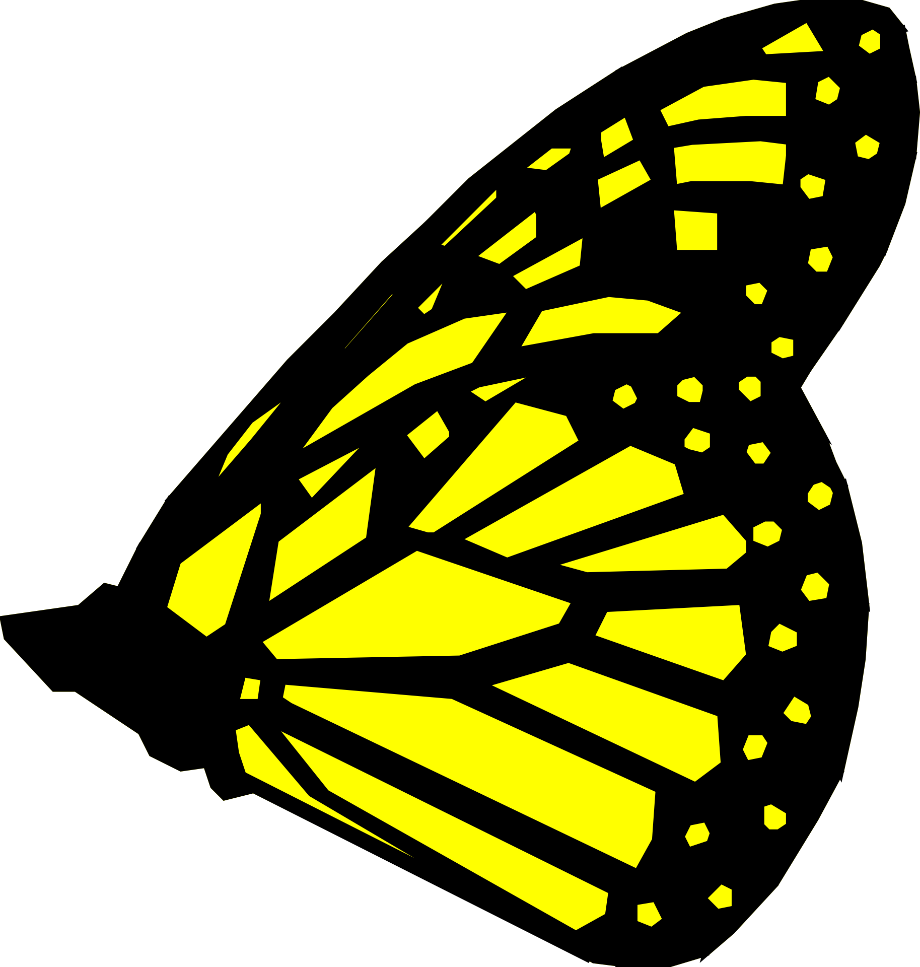 Vibrant Yellow Butterfly Wing Pattern