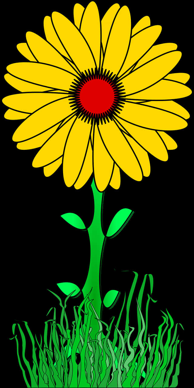 Vibrant Yellow Daisy Vector Art