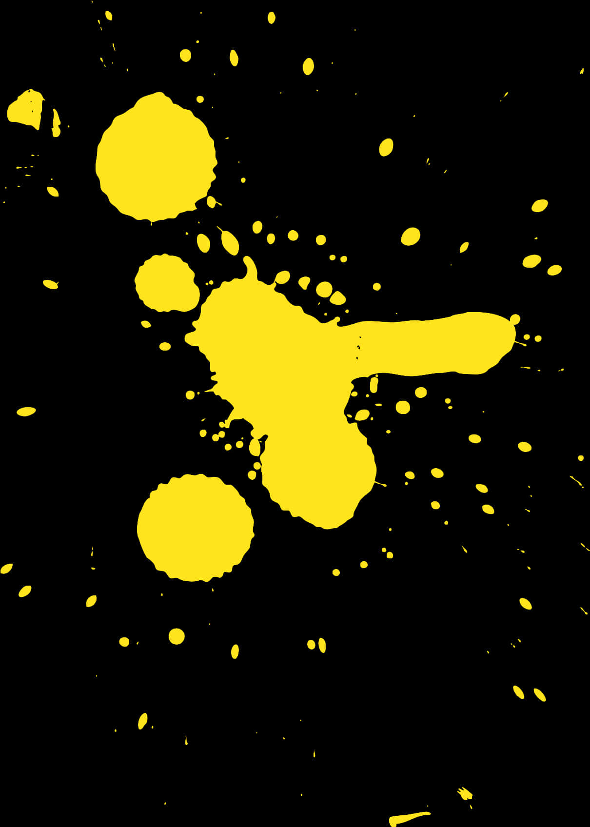 Vibrant Yellow Paint Splashon Black PNG image with a transparent background, free high-resolution download