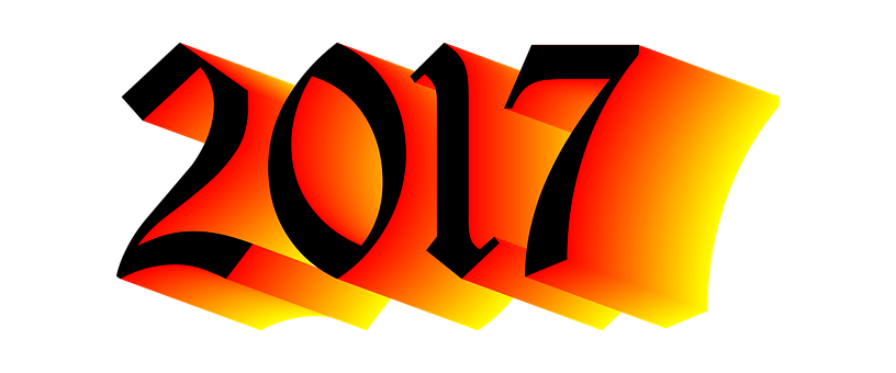 Vibrant3 D New Year2017 PNG with transparent background