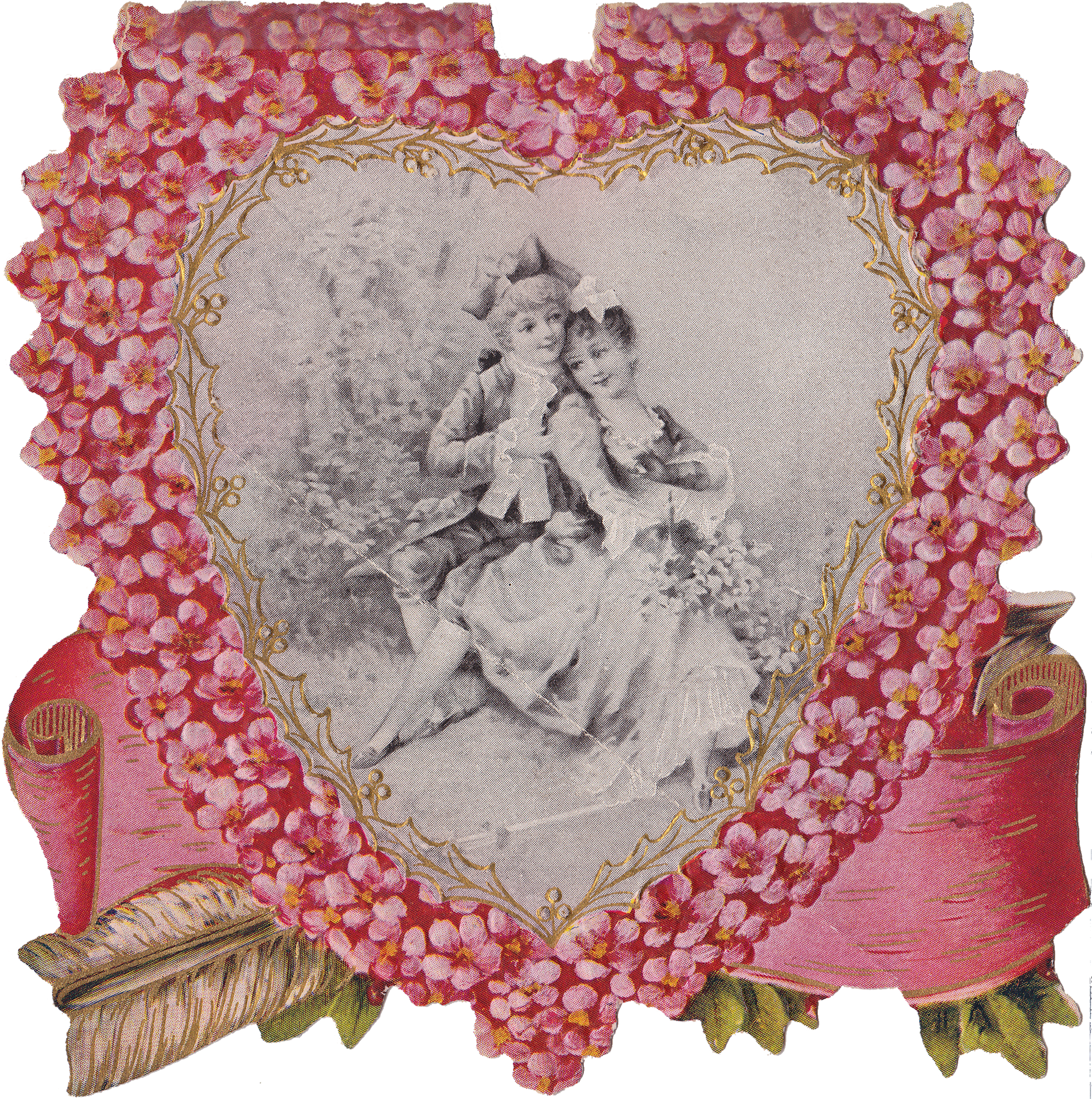 Victorian Children Heart Frame Vintage