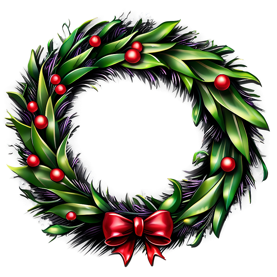 Victorian Christmas Wreath Png 05232024