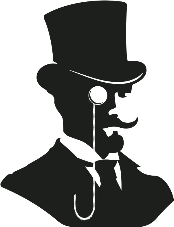 Victorian Gentleman Silhouette PNG with transparent background