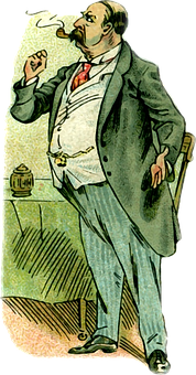 Victorian Gentleman Smoking Cigar