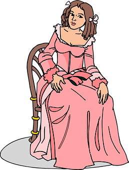 Victorian Lady Seated Illustration