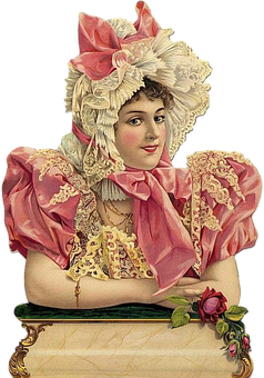 Victorian Ladywith Hatand Rose