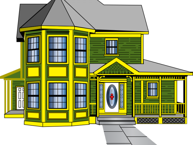 Victorian Style Cartoon Mansion PNG with transparent background