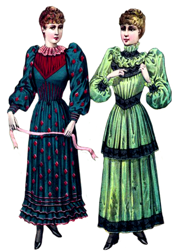 Victorian Clip Art Two Ladies - Victorian Christmas Woman Png Transparent, Png Download PNG with transparent background